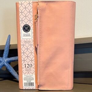 Pink Clutch Journal with Zipper Pouch Modern Expressions 120 ruled sheets NWT